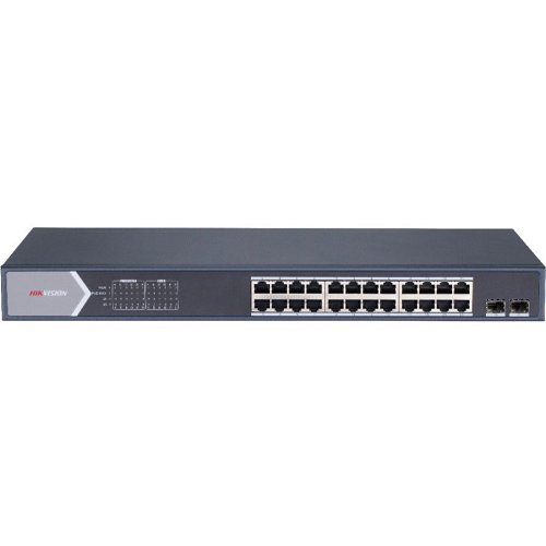 Hikvision DS-3E1526P-SI Smart Managed 24-Port 1000Mbps Gigabit PoE Switch, 24 � Gigabit PoE Ports & 2 � Gigabit Fiber Optical Ports