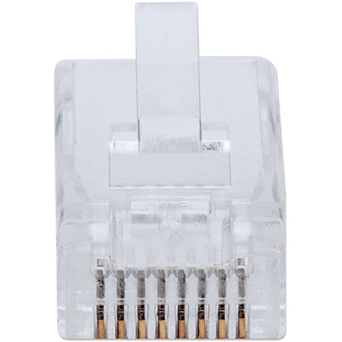 Intellinet 790383 50-Pack FastCrimp Cat6 RJ45 Modular Plugs UTP, 3-prong, for Solid & Stranded Wire, 50 Plugs in Bag