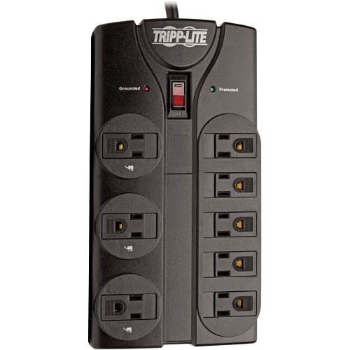 Tripp Lite TLP808B Surge Protector, 8' (2.43m) Cord, 1440 Joules, 8-Outlet, Black