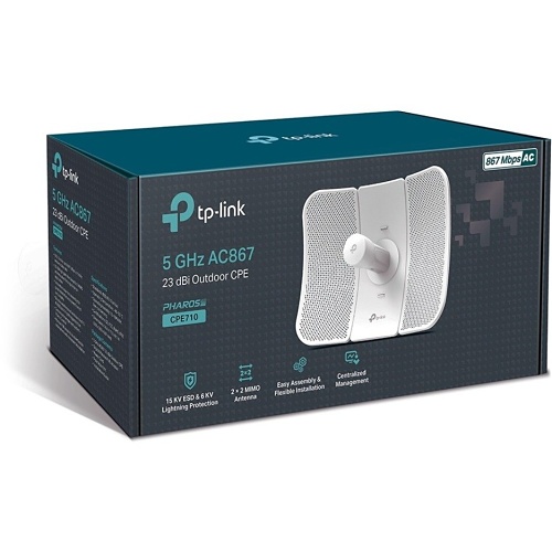 TP-Link CPE710 Pharos CPE Series Dedicated Long-Range Outdoor Wireless Networking Solution, 5GHz AC 867Mbps 23dBi