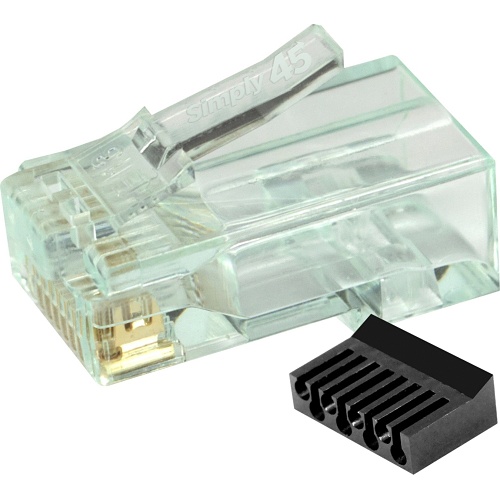 Simply45 S45-1100 Cat6 Unshielded Standard WE, SS Rj45 with Bars45, 100-pack