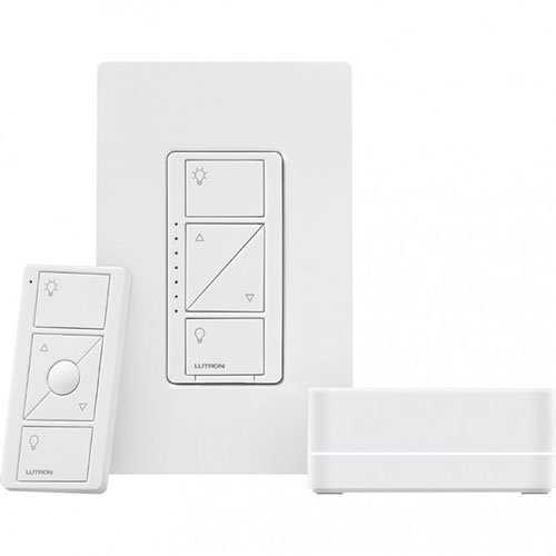 Lutron P-BDG-PKG1W Caseta Smart Dimmer Kit For Wall & Ceiling Lights, White