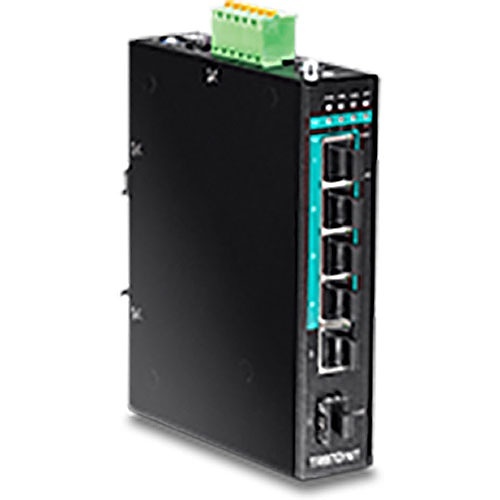 TRENDnet TI-PG541 5-Port Hardened Industrial Gigabit PoE+ DIN-Rail Switch