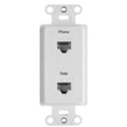 Legrand-On-Q Pre-Configured 2-Port Strap, Phone/Data, White