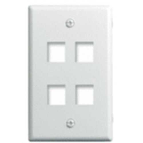 Legrand-On-Q 1-Gang, 4-Port Wall Plate, White