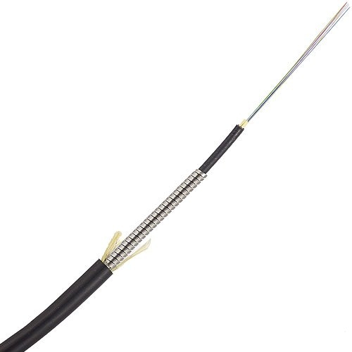 TiniFiber TF12-OS2-PLO 12 Fiber OS2 250um Plenum Indoor/Outdoor Armored Fiber Optic Cable