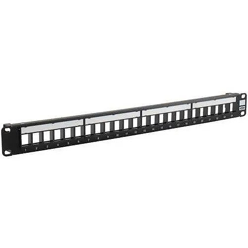 Hubbell HPJ24 Patch Panel, Jack, Unloaded, 24-Port, 19" W X 1.75" H