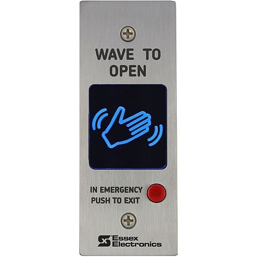 Essex HEWMO-1 Narrow/Jamb Touchless Switch, Wave To Open with Manual Override, Stainless faceplate