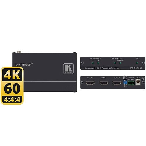 Kramer VS-211H2 2X1 4K HDR HDCP 2.2 HDMI Auto Switcher