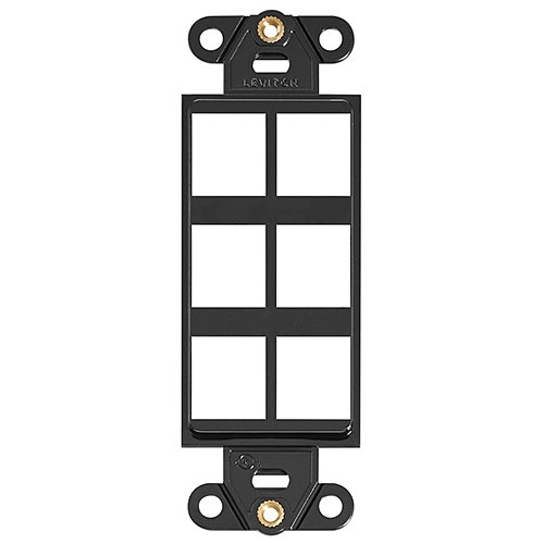 Leviton 41646-E QuickPort Decora Insert, 6-Port, Black