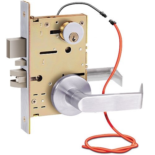 SDC Z7882LEQLBE Solenoid Controlled Mortise Lock, Deadbolt Privacy, Locked Outside Only, Failsecure, LH, 12 VDC, 626, LS, BPS, Eclipse Rose