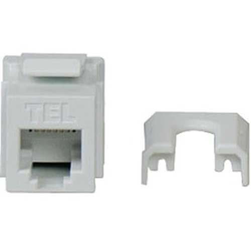 Legrand-On-Q Quick Connect RJ25 6P6C Telephone Keystone Insert, 10-Pk, White