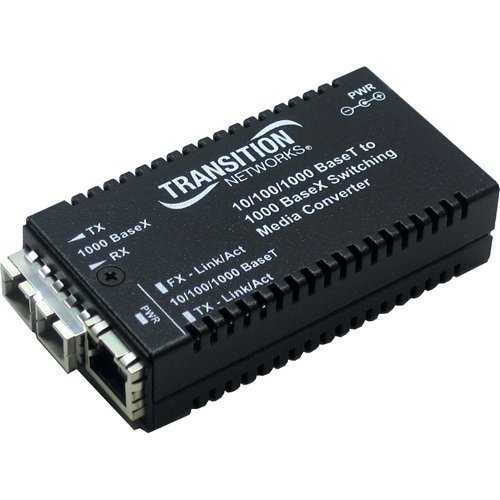 Transition Networks 10/100/1000base-Tx To 1000base-Sx Media Converter