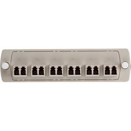 Leviton Plate (beige), 62.5 µm MM (OM1), Duplex LC, 12-Fiber, Zirconia Ceramic Sleeve