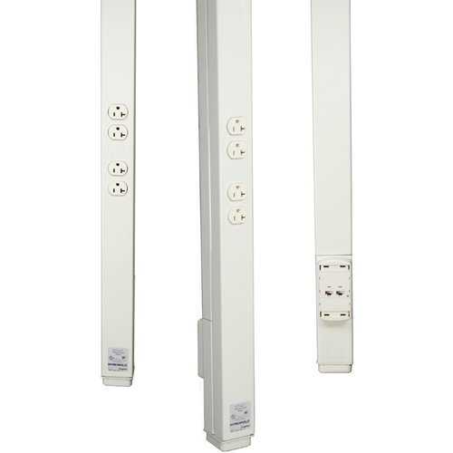 Wiremold 25dtp Series 10' Tele-Power Pole, With Communications Inserts, Ivory