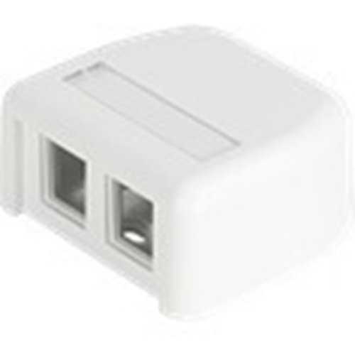 Ortronics Hdj 2 Port Plastic Surface Mount Box White With Label Field