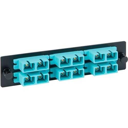 ICC LGX Adapter Panel, 6 Duplex SC, 12F, Aqua, MM