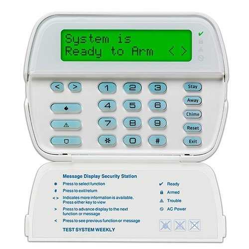 DSC PowerSeries 64-Zone LCD Full-Message Keypad with Built-In Wireless Receiver