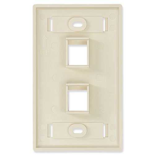 Belden AX103923 KeyConnect Single-Gang Faceplate, 2-Port, Almond