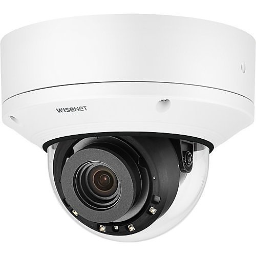 Hanwha XND-8081REV Wisenet X Series 5MP Vandal-Resistant Indoor IR Network Dome Camera with PoE Extender, 2.8-12mm, White