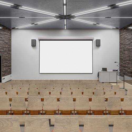 Draper 152101 Acumen XL E 165" Electric Below-the-Ceiling Projection Screen, HDTV and 16:10 Formats, Matte White XT1000E Surface, White Powder Coat Aluminum Case