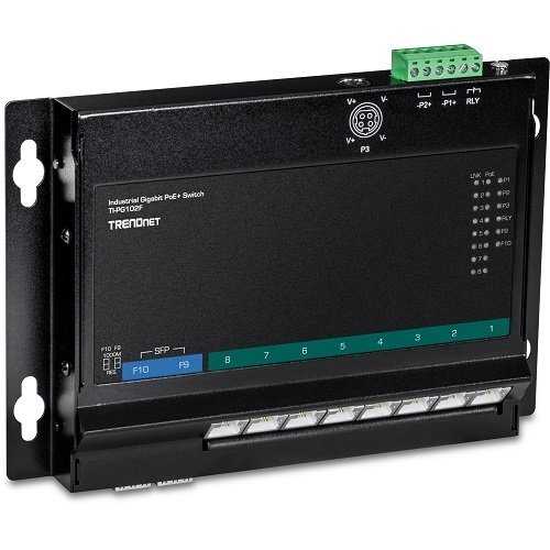 TRENDnet 10-Port Industrial Gigabit PoE+ Wall-Mount Front Access Switch