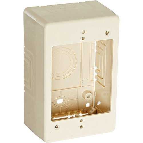 HellermannTyton Single Gang Junction Box, 2" Deep, PVC, Ivory, 1/Bag