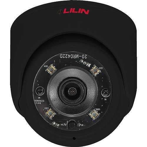 LILIN P2R6822E2K 1080P Fixed IR IP Mini Turret Dome Camera, Black