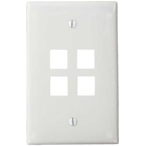 Leviton QuickPort 1 Gang 4 Socket Midsize Faceplate