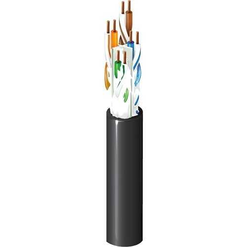 Belden OSP6U 0101000 CAT6 OSP Cable, 4-Pair, U/UTP, Gel Filled, 1000' (304.8m) Reel, Black