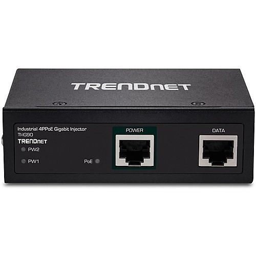TRENDnet TI-IG90 Hardened Industrial 90w Gigabit 4ppoe Injector,4-Pair Power Over Ethernet, Poe(15.4w), Poe+(30w), 4ppoe(90w)power, Ip30, Din-Rail/Wall Mount Included, 4-Pair POE Up To 100m (328 Ft.),Ti-Ig90