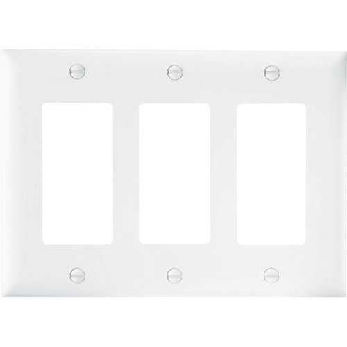 Pass & Seymour Trademaster 3-Gang Decorator Wall Plate, White (M15)