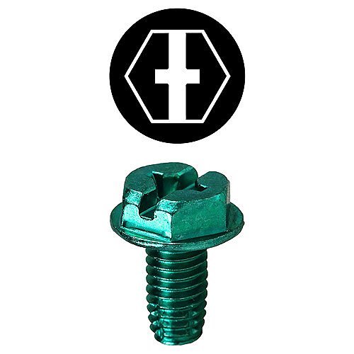 Dottie #10-32 x 3/8'' Hex Head Phillips Ground Screw w/ Leader Point