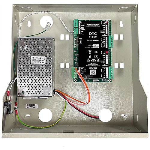 Comelit PAC 7S-512DCiB 512DCi Series 2-Door Access Controller in 13" x 13" Metal Cabinet with Lock, Prewired