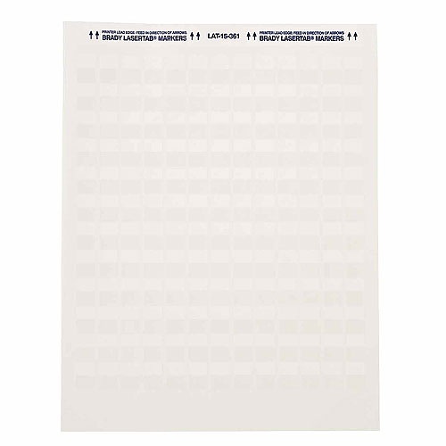 Brady LAT-18-361-1 LaserTab Series Self-Laminating Polyester Labels, 1.33" H x 1" W Label Size, White, Clear, Matte Finish