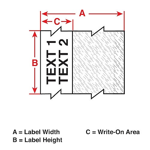 Brady M21-1500-427 Self-Laminating Vinyl Wrap Around Labels with Ribbon for M210, M211, BMP21-PLUS Printers - 1.5" W x 14' L, Black on White, Clear